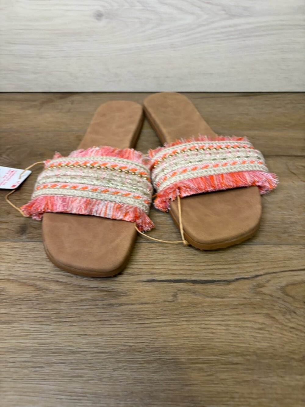 Roxy Women Positano Flat Woven Slide Sandals Open Pink Rose Size 10 NWT